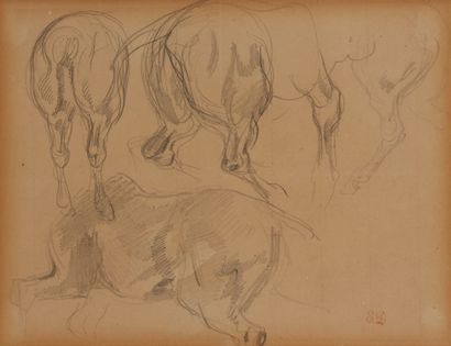 null * Eugène DELACROIX (1798-1863)


Quatre études de croupes de chevaux


Crayon...