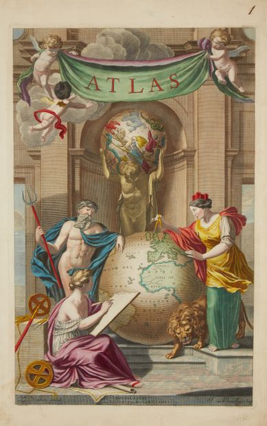 null DIVERS. Ensemble d'environ 100 frontispices d'atlas. 1570-1800. 23 frontispices...