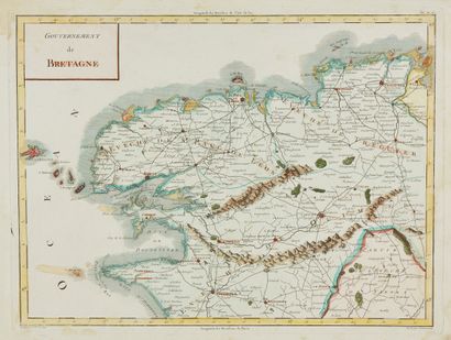 null TARDIEU, P. F. Government of Brittany. Paris, 1765. Col. Pale spotting in the...