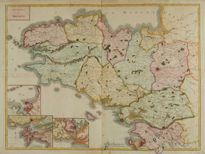 null TARDIEU, P. F. Government of Brittany. Paris, ca. 1765. Col. Map in 4 sheets...
