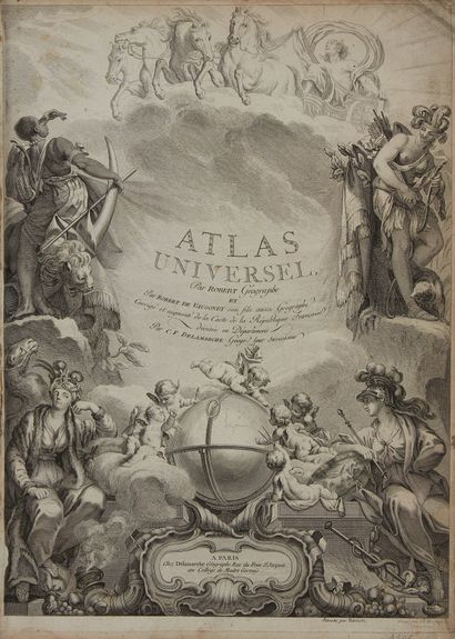 null DIVERS. Ensemble d'environ 100 frontispices d'atlas. 1570-1800. 23 frontispices...
