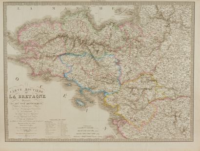 null SCHRAEMBL/FREMIN/CHARLES/DONNET. Lot of maps of Brittany with the departments....
