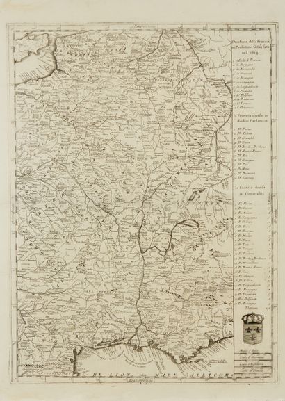 null CORONELLI, V. M. La Francia Antica, e Moderna Dedicata. Venise, 1696. Noir et...