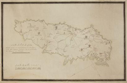 null CARTE MANUSCRITE ANONYME. Carte de l'isle de Groix. Ca. 1800. Col. d'époque....