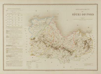 null DUFOUR / FREMIN etc. Lot of 8 maps of the Côtes-du-Nord department. Paris, 1790-1870....