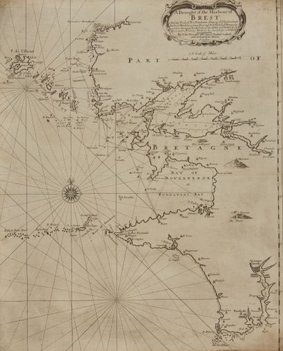null THORNTON, J. A Draught of the Harbour of Brest. Londres, ca. 1690. Noir et blanc....