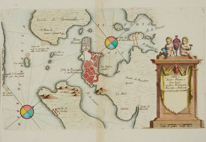 null CORONELLI, V. M. Citta, Forte Blavet, e Porto Luigi. Venise, 1695. Col. Belle...