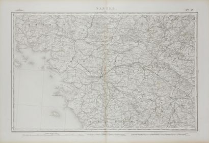 null STATE OF PLAY. Lot of staff maps of Brittany. 19th and 20th century. Large format...