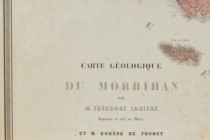 null LORIEUX, Théodore / FOURCY, Eugène de. Carte géologique du Morbihan. Paris,...