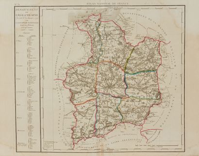 null DUFOUR / FREMIN etc. Lot de 12 cartes du département de l'Ile-et-Vilaine. Paris,...
