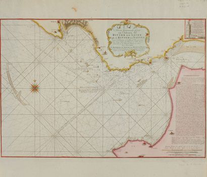 null MAGIN, Michel. Geometric map of the entrance to the Loire River. 1757. Black...