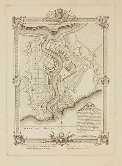 null MOITHEY / DE FER / LEROUGE... A large set of Breton city plans. 18th and 19th...