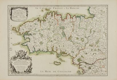 null SANSON / JAILLOT. La Bretagne divisée en ses neuf évèchés. Amsterdam, [1696]....