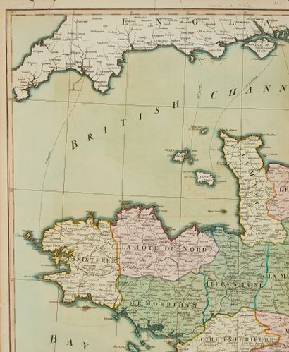 null LOT. (Channel and England). 1690-1802. Col. Lot of 3 maps of different sizes....