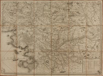 null OGÉE. Geometric Map of the Province of Brittany. Ca. 1771. 4 sheets in unattached...