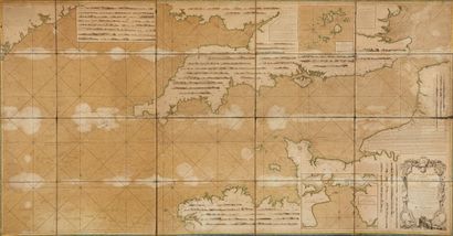 null DEGAULLE, Jean-Baptiste. New Reduced Map of the Channel of Brittany In Three...