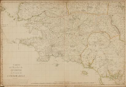null ANONYMOUS HANDWRITTEN MAP. Map of the Bishopric of Quimper or County of Cornouaille....