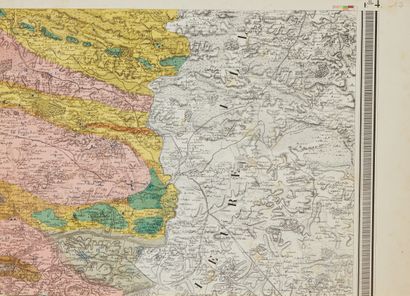 null LORIEUX, Théodore / FOURCY, Eugène de. Geological map of Morbihan. Paris, 1850....