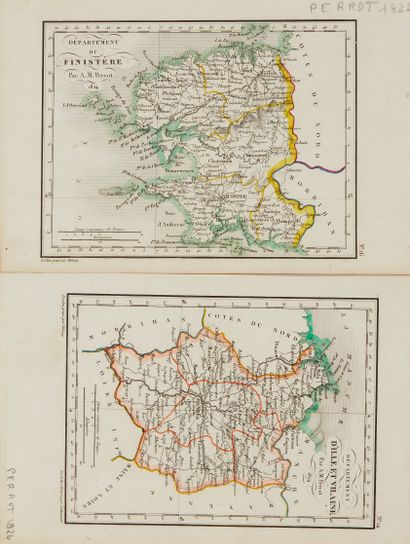 null DIVERS. Lot de cartes des départements bretons (petit format). XVIIIe et XIXe....