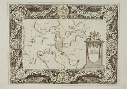 null CORONELLI, V. M. Citta, Forte Blavet, e Porto Luigi. Venise, 1695. Col. Belle...