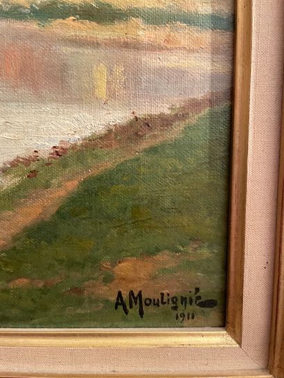 null A. MOULIGNIE

Edge of the Seine 

Oil on canvas signed lower right and dated...