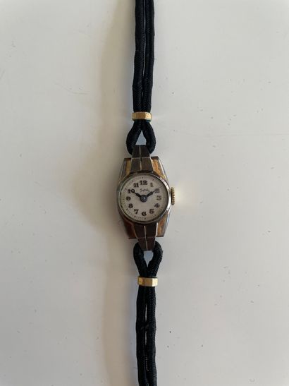 null JUPITER - Lady's watch, case in gold 750 and silver Art Deco style. 

Gross...