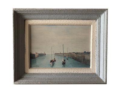 null * R, SAMPIC (20th century) 

Sailboats in the port 

Oil on panel signed lower...