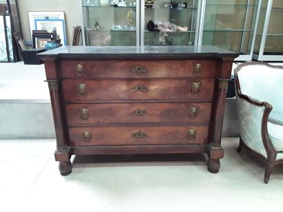 null Chest of drawers with detached columns opening with 4 drawers 

19th century...