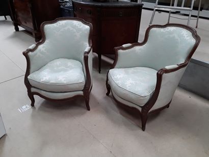 null Pair of bergères 

Louis XV style

Height : 78 cm