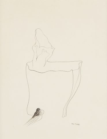 Yves TANGUY (1900-1955) 
Composition 
Encre sur papier signé en bas à droite 
22,5...