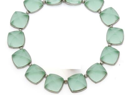 null BACCARAT 

Medici necklace in green tinted crystal and silver 925‰ 

Signed...