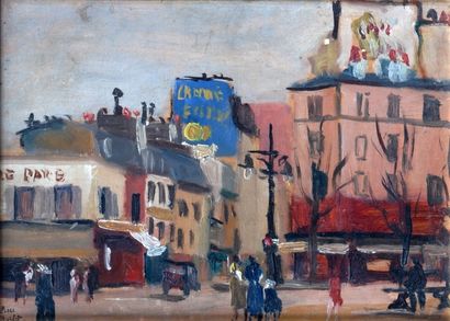 null Elisée MACLET (1881-1962) 

Animated View of Paris 

Oil on panel

Signed lower...