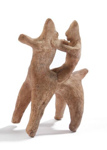 null Statuette representing a stylized horseman. Clay. Cyprus, 7th century BC. H....