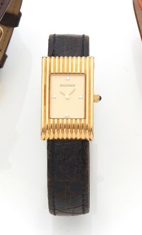 null BOUCHERON

Bracelet watch in 18K yellow gold 750‰, Reflet model, the rectangular...
