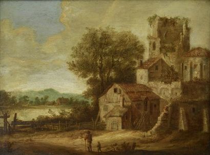 null School of the XVIIIth century

The ruins of the castle

Oil on panel

34,5 x...
