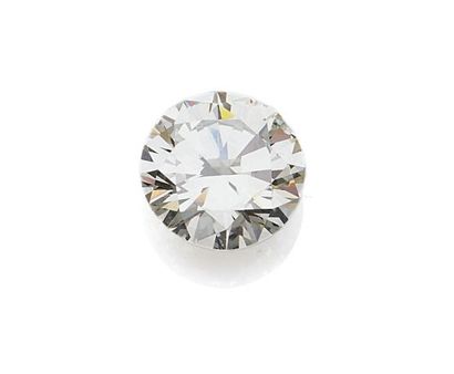  Bague solitaire à monture en or blanc 18K 750‰ ornée d'un diamant de taille brillant...