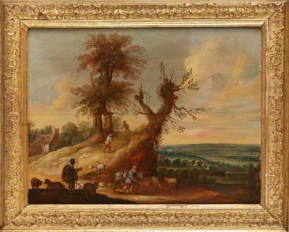 null 17th century FLEMISH school

Landscape with a shepherd and a traveller

Oak...