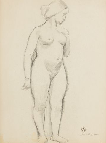 null Léopold SURVAGE (1879-1968) 

Study of a Woman 

Graphite on paper, stamped...