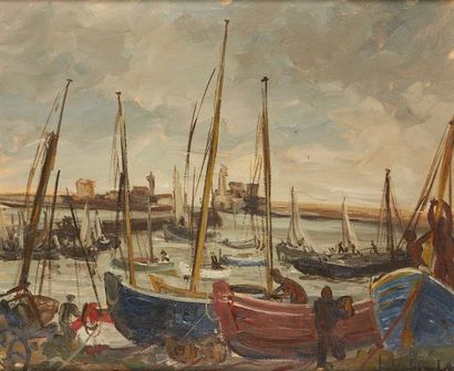 null Jef FRIBOULET (1919-2003) 

The small port (Le Havre)

Oil on canvas signed...