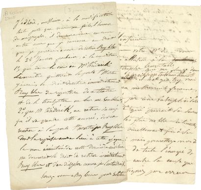  * Juliette DROUET (1806-1883). 3 copies autographes de lettres et document faites...