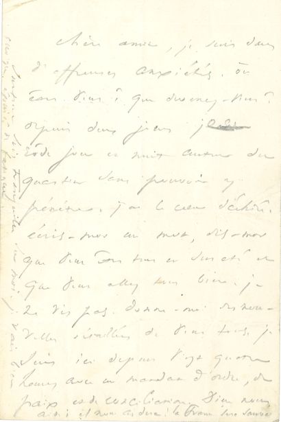  * Victor HUGO. L.A., [25 juin 1848, à SA FEMME] ; 1 page in-8 au crayon. 
 
 Lettre...