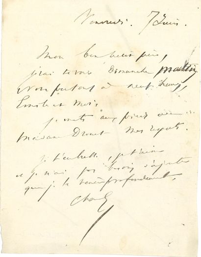 null * Victor HUGO. MANUSCRIT autographe (brouillons) pour Les Misérables, au dos...