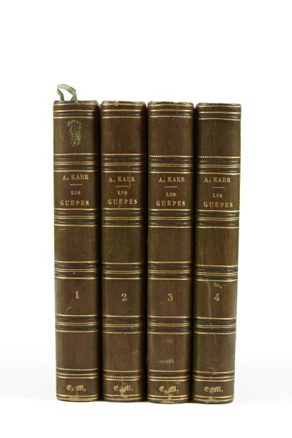 null +LOT 193+* KARR (A.). Les guêpes. Paris, Lecou, 1853, 4 vol. in-12, demi-rel....