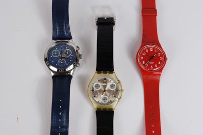 null Set of seven SWATCH wristwatches and one VIP Time watch 

In the state