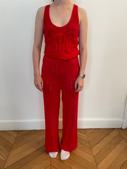 null CHRISTIAN LACROIX 

Red knitted trousers and tank top. Free label.

For the...