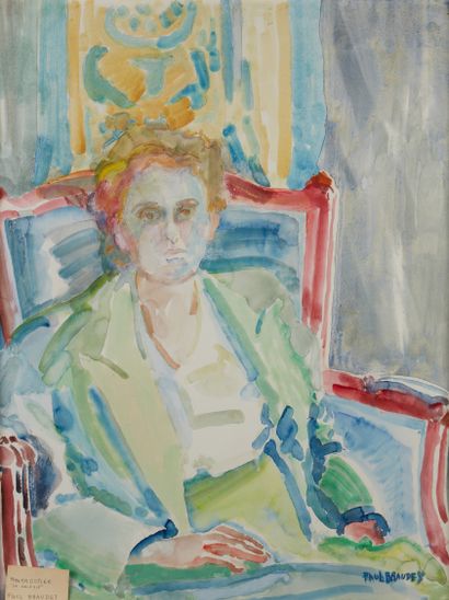 null Paul BRAUDEY (Né en 1930)

Portrait de femme assise dans un fauteuil 

Aquarelle...