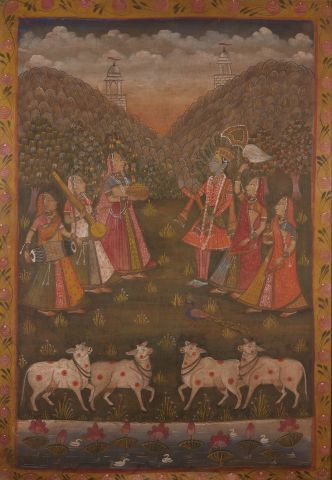 null India, 20th century

Offering scene

Pitchoie, print on textile 

119 x 82 ...