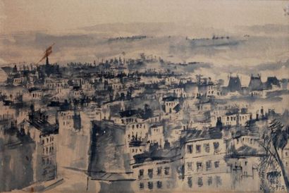 null OGATA (XX century) 

View of Paris, 1966

Ink drawing signed and dated lower...