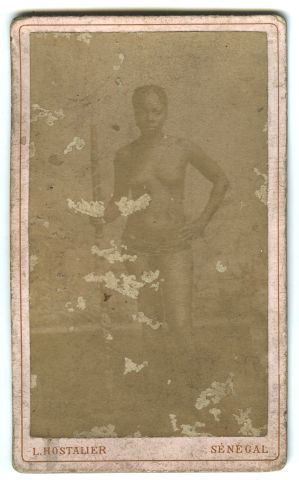 null L. HOSTALIER. Three Photographs of Senegalese Types, ca. 1880. Vintage albumin...