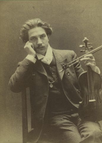 null OTTO WEGENER (1843-1924). Portrait de Jacques Thibault (1880-1953) au violon,...